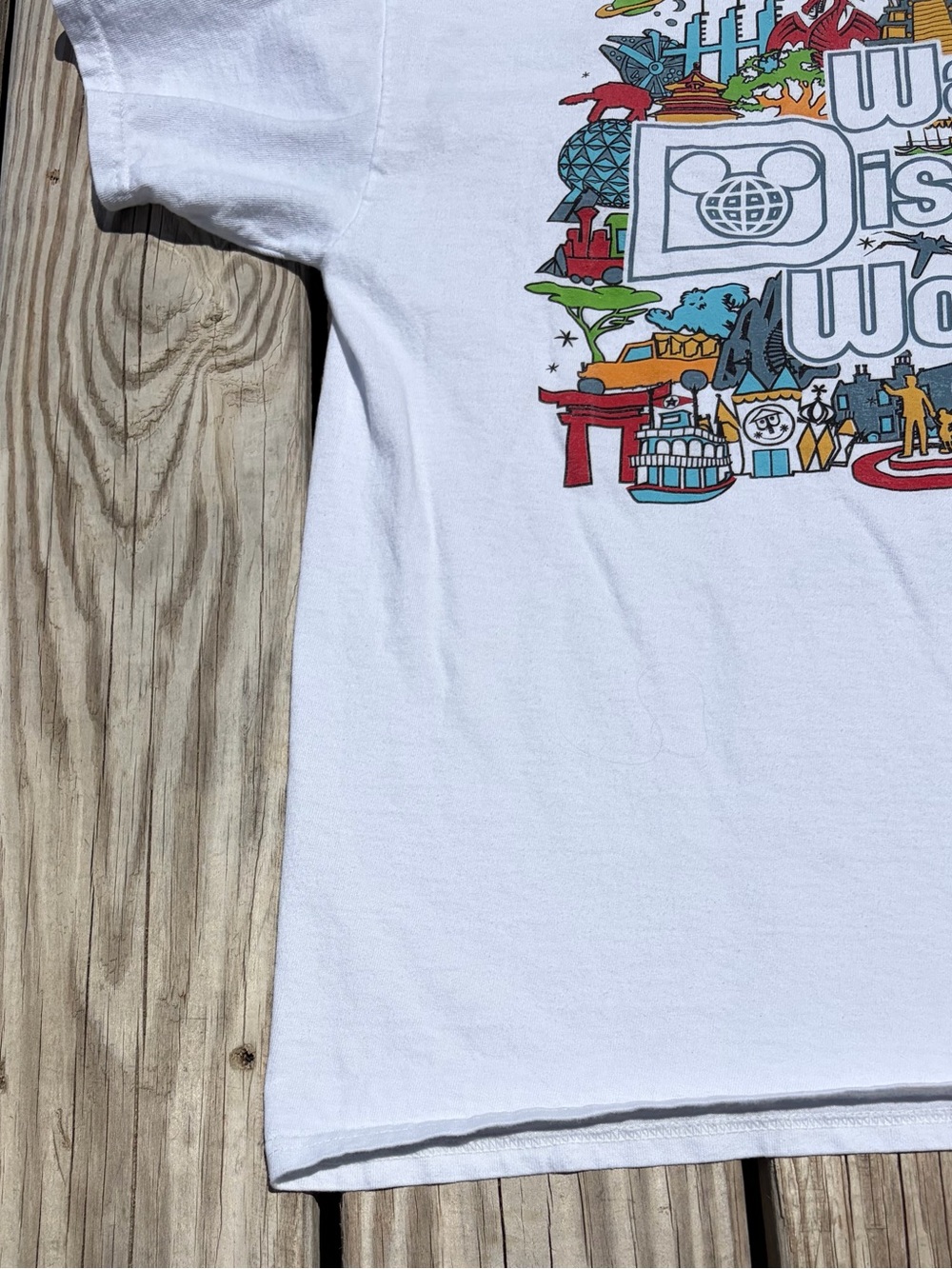 Disney Walt Disney World Shirt Mens M White Attractions Graphic Tee Theme Park - Picture 3 of 9